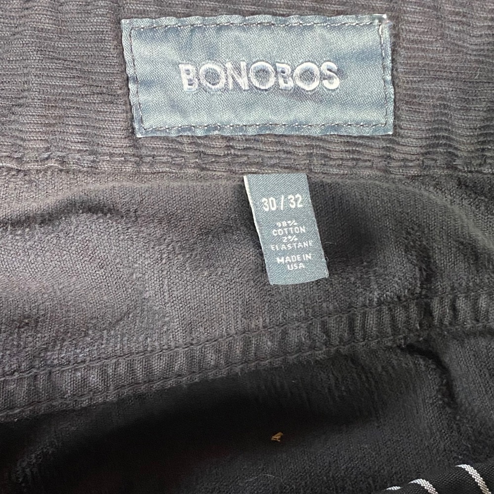 Bonobos Mens Corduroy Pants 30x32 Gray Slim Fit French Corduroy Casual Trousers - Picture 3 of 15